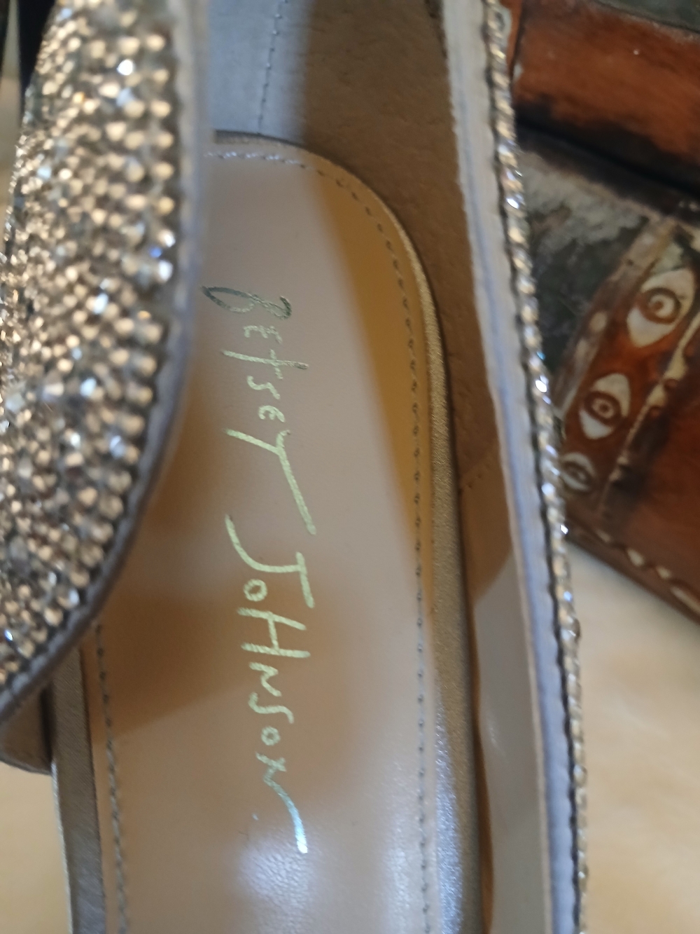 Betsey Johnson "Shary" Glass Crystals Shoes 11 - Picture 3 of 8